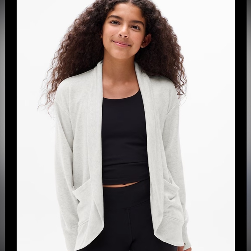 Athleta girl Cozy red Open Front Cardigan